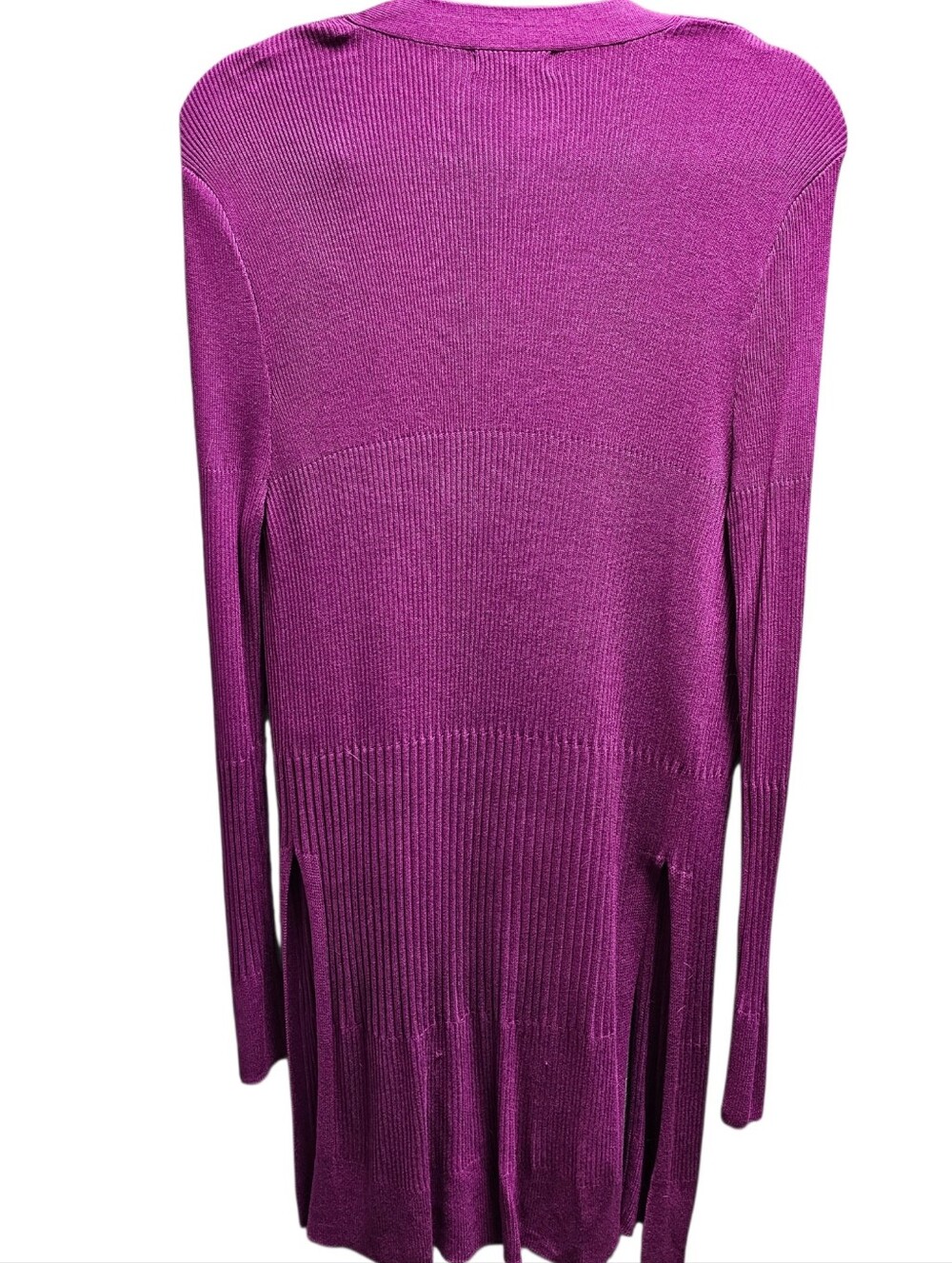 Verve Ami Boysenberry Ribbed Open Front Long Cardigan Sweater XL NWT Rayon - Picture 4 of 8